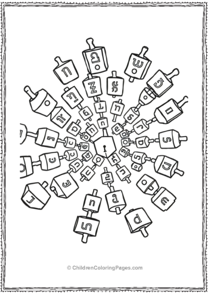 Hannukah Dreidel Spiral Free PDF Printable