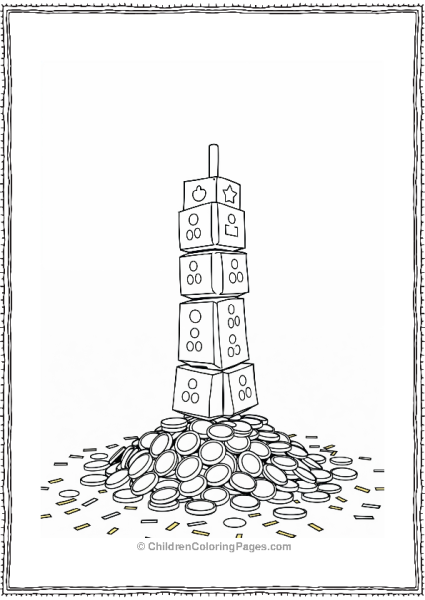 Hannukah Dreidel Tower Of Coins Free PDF Printable