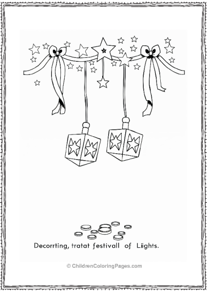 Hannukah Dreidels Garland Of Stars Free PDF Printable