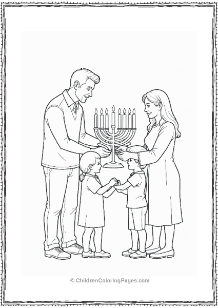 Hannukah Family Lighting Menorah 1 Free PDF Printable