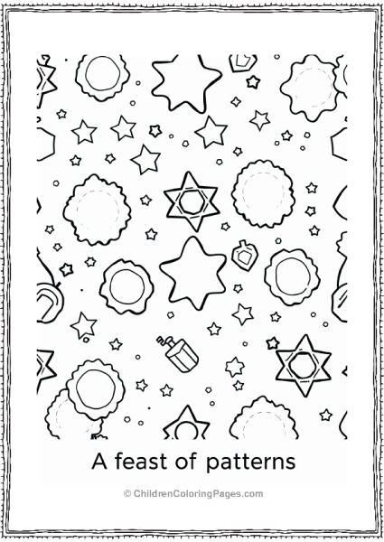 Hannukah Festive Pattern With Stars And Dreidels Free PDF Printable