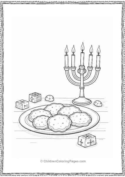 Hannukah Latkes And Menorah Free PDF Printable