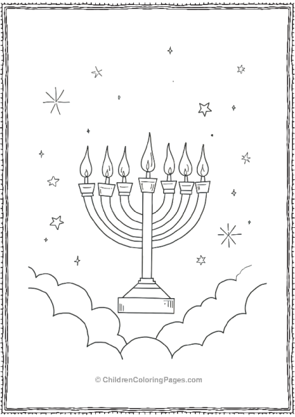 Hannukah Menorah In The Night Sky Free PDF Printable