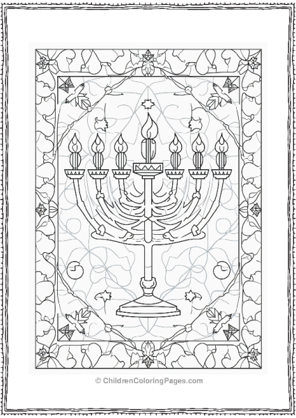 Hannukah Menorah Mosaic Design Free PDF Printable