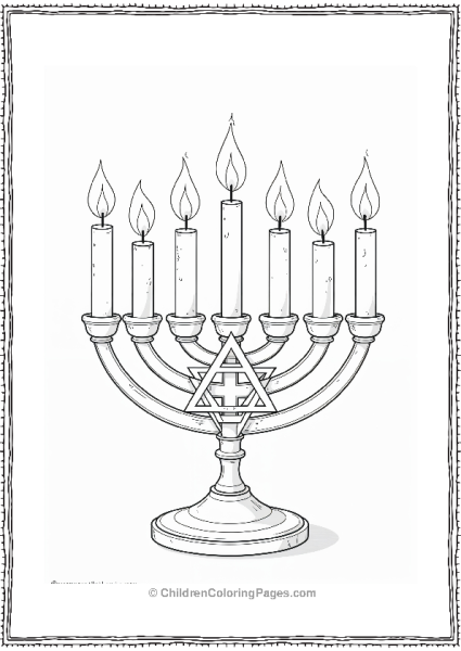 Hannukah Menorah With Star Of David Free PDF Printable