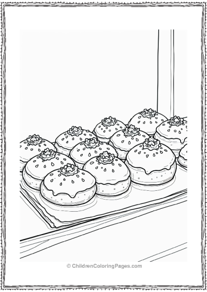 Hannukah Sufganiyot In A Bakery Display Free PDF Printable