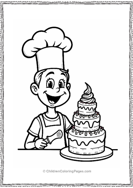 Happy Baker Decorating A Cake Free PDF Printable