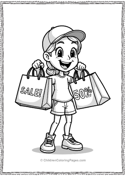 Happy Shopper With Bags Black Friday Sale Free PDF Printable