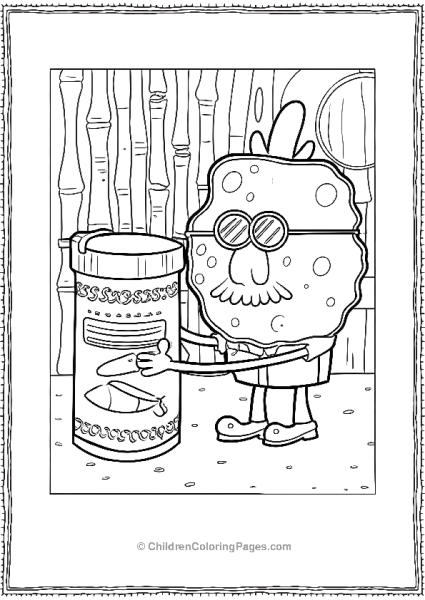 Harold SqaurePants Bringing A Gift For SpongeBob Scaled Free PDF Printable