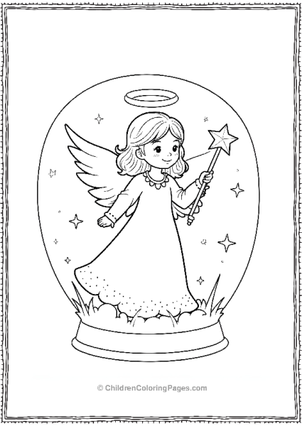 Holiday Angel A Serene Angel With A Glowing Halo Featuring A Snow Globe Free PDF Printable