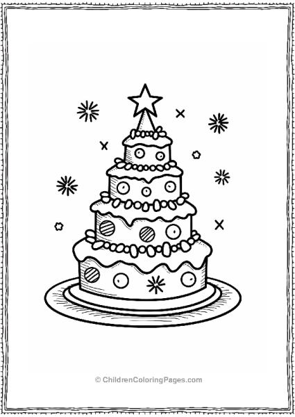 Holiday Cake Shaped Like A Christmas Tree Free PDF Printable