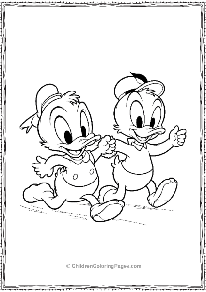 DuckTales Huey And Dewey Racing Each Other Free PDF Printable