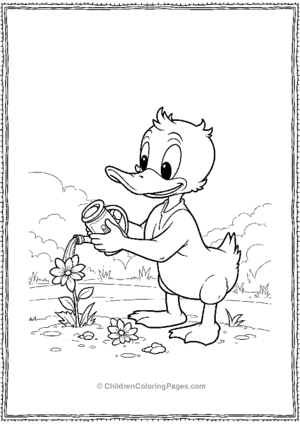 DuckTales Huey Planting A Flower Free PDF Printable