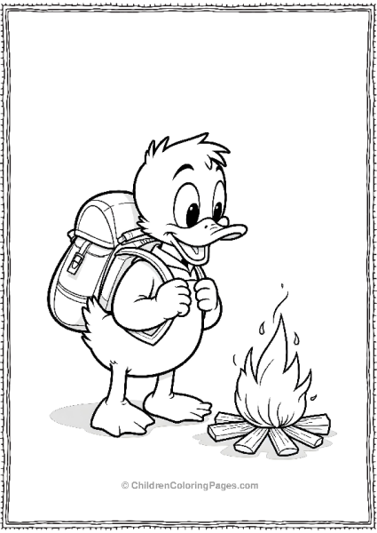 DuckTales Huey With A Large Backpack Free PDF Printable