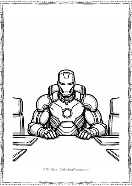 Iron Man At A Conference Table Free PDF Printable