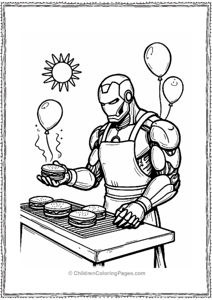 Iron Man At A Summer BBQ Free PDF Printable