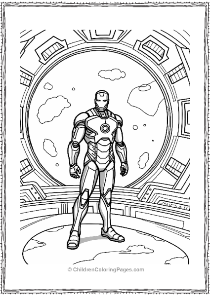 Iron Man At His Space Station Free PDF Printable