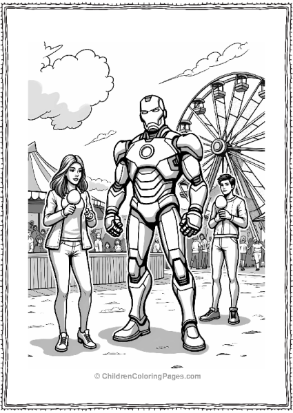 Iron Man At The Festival With Friends Free PDF Printable