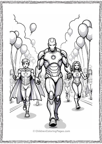 Iron Man At The Future Heroes Parade Free PDF Printable