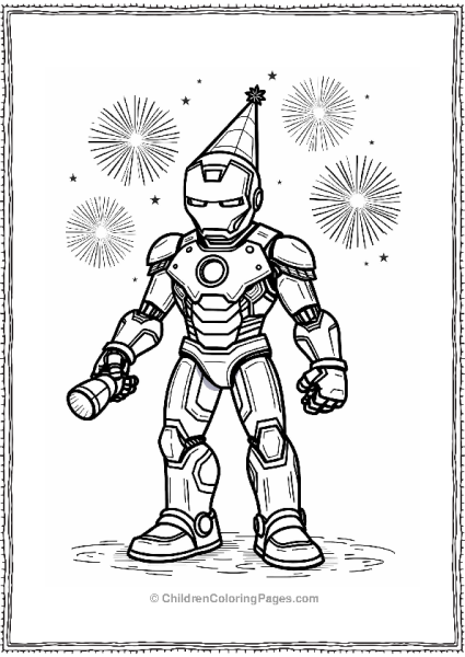 Iron Man Celebrating New Year S Eve Free PDF Printable