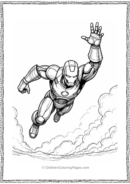 Iron Man Diving Towards The Ground Free PDF Printable