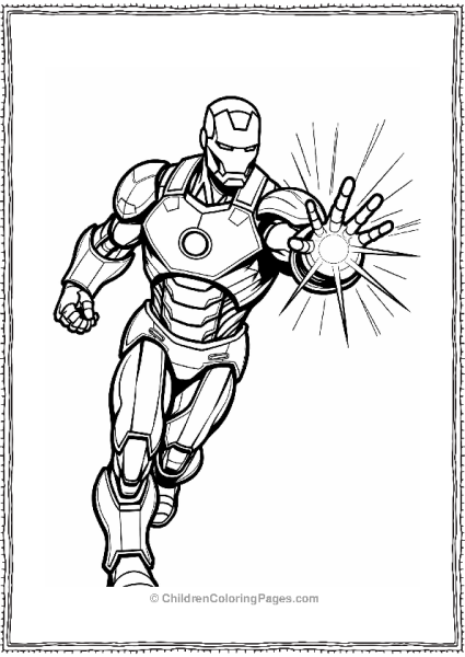 Iron Man Firing Repulsor Beams Free PDF Printable