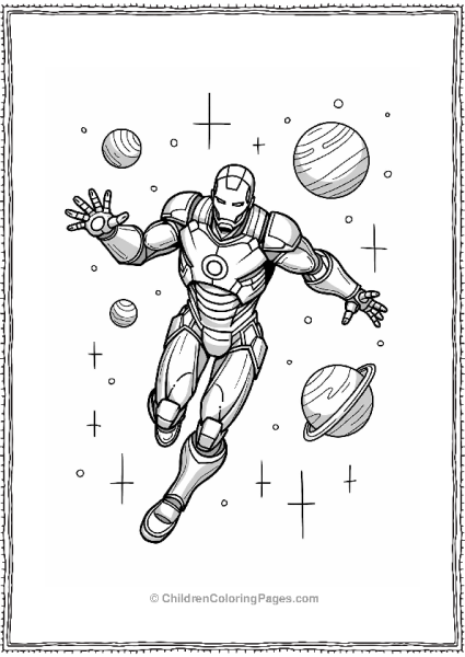 Iron Man Floating In Space Free PDF Printable