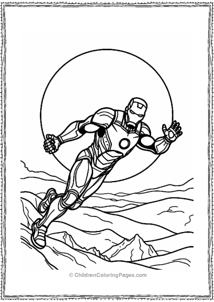 Iron Man Flying At Sunset Free PDF Printable