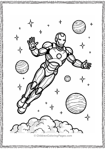 Iron Man Flying In Space Free PDF Printable