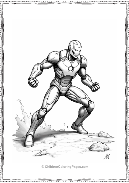 Iron Man In A Battle Stance Free PDF Printable