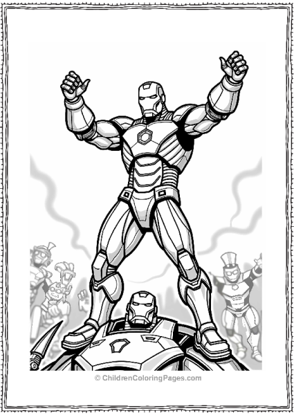 Iron Man In A Victory Pose Free PDF Printable