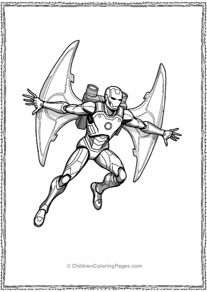 Iron Man Jetpack Illustration Free PDF Printable