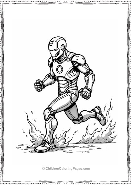 Iron Man Landing In A Cloud Of Dust Free PDF Printable