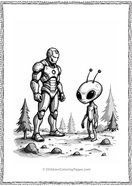 Iron Man Meets A Friendly Alien Free PDF Printable