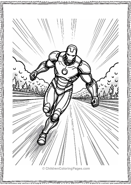 Iron Man Racing Scene Free PDF Printable