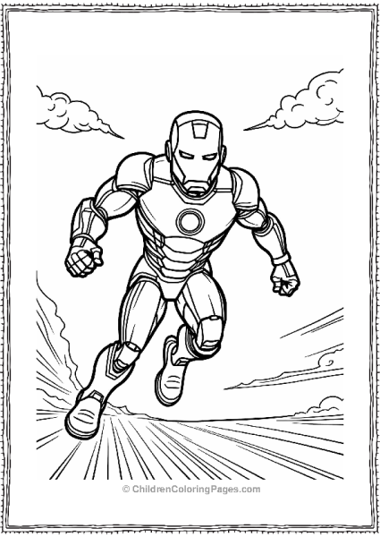 Iron Man Racing Through The Sky Free PDF Printable