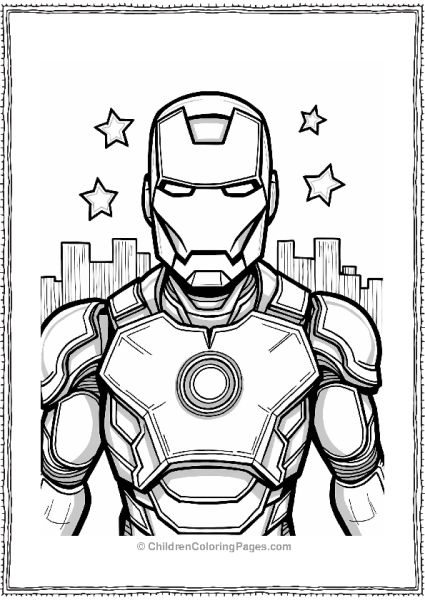 Iron Man With Helmet Raised Free PDF Printable