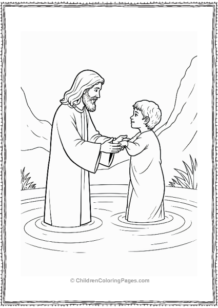 Jesus Being Baptized In Jordan River Free PDF Printable