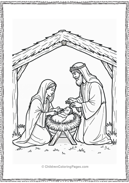 Jesus Birth In A Stable Free PDF Printable