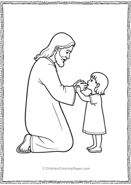 Jesus Kneeling With Children Free PDF Printable