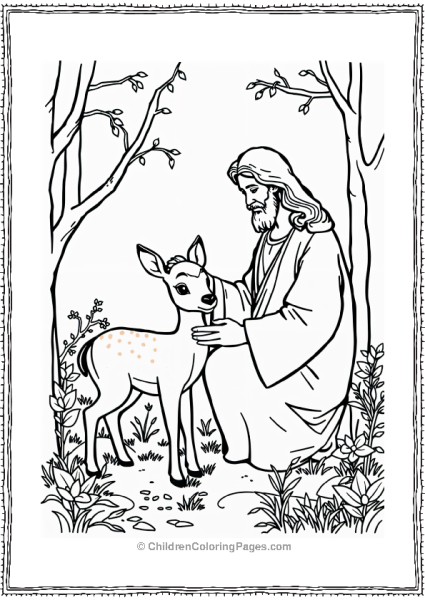 Jesus Petting A Fawn Free PDF Printable