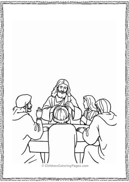 Jesus Sharing Bread WIith His Disciples Free PDF Printable