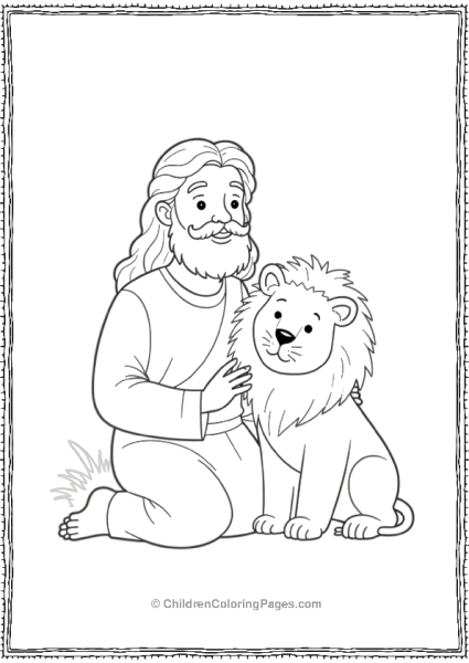 Jesus Sitting Beside A Lion Free PDF Printable