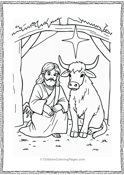 Jesus Sitting By A Gentle Ox Free PDF Printable