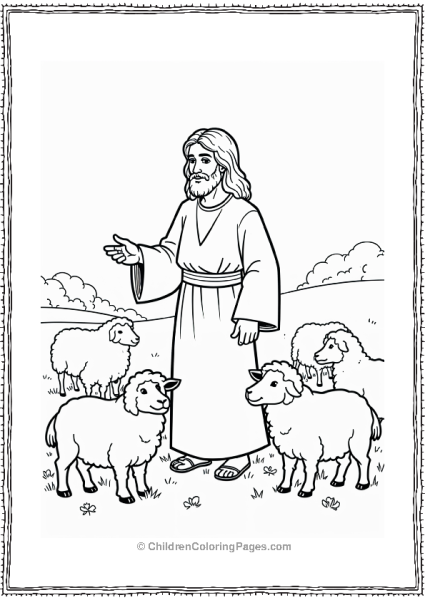 Jesus Surrounded By Sheep Free PDF Printable