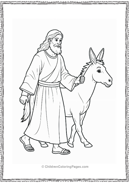 Jesus Walking With A Donkey Free PDF Printable