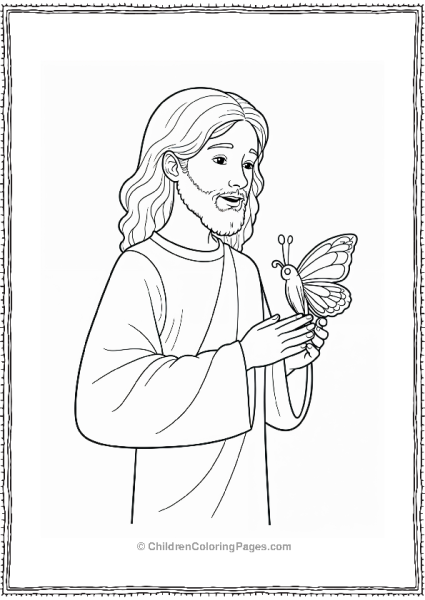 Jesus With Butterfly Resting On His Hand Free PDF Printable