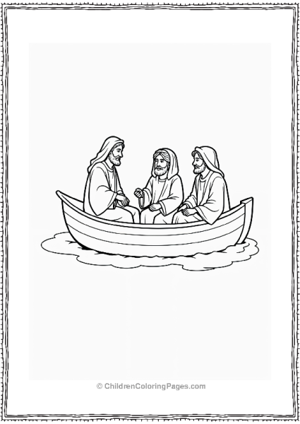 Jesus With His Disciples In A Boat Free PDF Printable