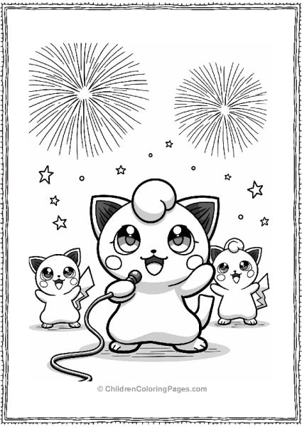 Jigglypuff Singing At New Year S Celebration Free PDF Printable