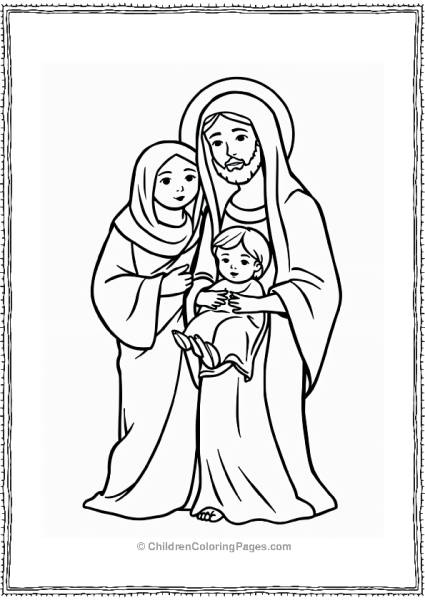 Joseph Holding Baby Jesus Free PDF Printable